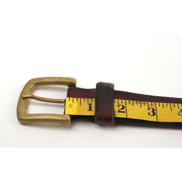 HANDCRAFTED BROWN GENUINE LEATHER 1 1/8"Wd CASUAL DRESS MEN'S BELT Sz 42 (E37 - Picture 10 of 15